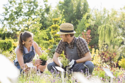 Prepared gardening site with clear safety measures